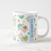 Muster von Llamas, Alpacas, Blume, Ihr Name Jumbo-Tasse (Rechts)