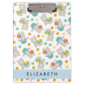 Muster von Llamas, Alpacas, Blume, Ihr Name Klemmbrett (Vorderseite)