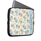 Muster von Llamas, Alpacas, Blume, Ihr Name Laptopschutzhülle (Vorne Rechts)