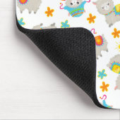 Muster von Llamas, Alpacas, Blume, Ihr Name Mousepad (Ecke)
