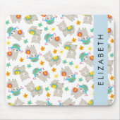 Muster von Llamas, Alpacas, Blume, Ihr Name Mousepad (Vorne)
