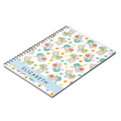 Muster von Llamas, Alpacas, Blume, Ihr Name Notizblock (Linke Seite)