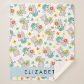 Muster von Llamas, Alpacas, Blume, Ihr Name Sherpadecke (Vorderseite)