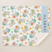 Muster von Llamas, Alpacas, Blume, Ihr Name Sherpadecke (Vorderseite (Horizontal))