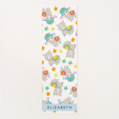 Muster von Llamas, Alpacas, Blume, Ihr Name Yogamatte (Vorderseite)