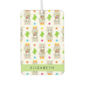 Muster von Llamas, Alpacas, Kaktus, Ihr Name Autolufterfrischer (Vorderseite)