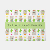 Muster von Llamas, Alpacas, Kaktus, Ihr Name Fußmatte (Vorderseite)