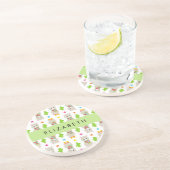 Muster von Llamas, Alpacas, Kaktus, Ihr Name Getränkeuntersetzer (Seite)