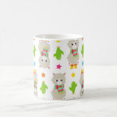 Muster von Llamas, Alpacas, Kaktus, Ihr Name Kaffeetasse (Mittel)