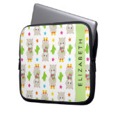 Muster von Llamas, Alpacas, Kaktus, Ihr Name Laptopschutzhülle (Vorderseite Links)