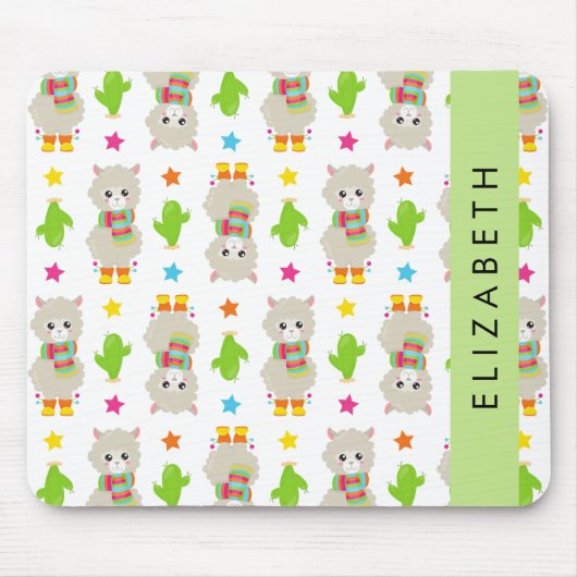 Muster von Llamas, Alpacas, Kaktus, Ihr Name Mousepad (Vorne)