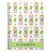 Muster von Llamas, Alpacas, Kaktus, Ihr Name Notizblock (Vorderseite)