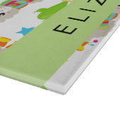 Muster von Llamas, Alpacas, Kaktus, Ihr Name Schneidebrett (Ecke)