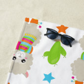 Muster von Llamas, Alpacas, Kaktus, Ihr Name Strandtuch (Beispiel)