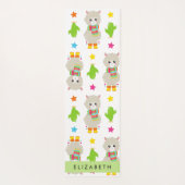 Muster von Llamas, Alpacas, Kaktus, Ihr Name Yogamatte (Rückseite)