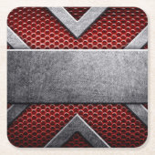 Muster von Metallplatten Rechteckiger Pappuntersetzer (Vorderseite)