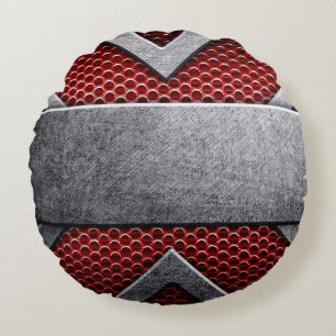 Muster von Metallplatten Rundes Kissen