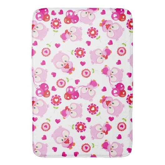 Muster von Ölen, Niedlichen Ölen, rosa Ölen, Herz Badematte (Vorderseite Vertikal)