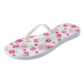 Muster von Ölen, Niedlichen Ölen, rosa Ölen, Herz Badesandalen (Schrägansicht)