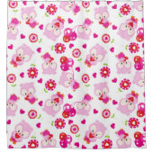Muster von Ölen, Niedlichen Ölen, rosa Ölen, Herz Duschvorhang (Vorderseite)