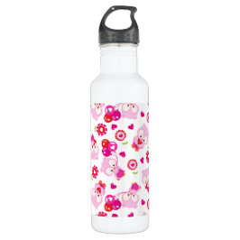 Muster von Ölen, Niedlichen Ölen, rosa Ölen, Herz Edelstahlflasche