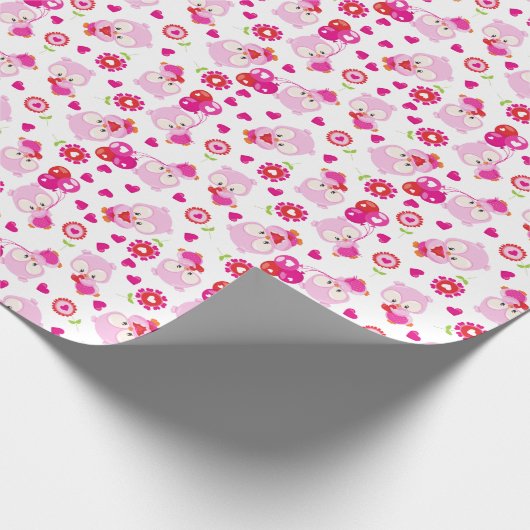 Muster von Ölen, Niedlichen Ölen, rosa Ölen, Herz Geschenkpapier (Ecke)