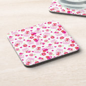 Muster von Ölen, Niedlichen Ölen, rosa Ölen, Herz Getränkeuntersetzer (Linke Seite)