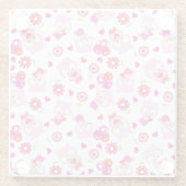 Muster von Ölen, Niedlichen Ölen, rosa Ölen, Herz Glasuntersetzer (Rückseite)