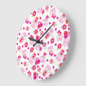 Muster von Ölen, Niedlichen Ölen, rosa Ölen, Herz Große Wanduhr (Winkel)