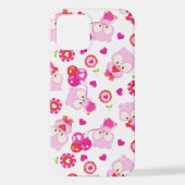 Muster von Ölen, Niedlichen Ölen, rosa Ölen, Herz iPhone Hülle (Rückseite)
