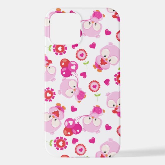 Muster von Ölen, Niedlichen Ölen, rosa Ölen, Herz iPhone Hülle (Rückseite)