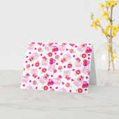 Muster von Ölen, Niedlichen Ölen, rosa Ölen, Herz Karte (Gelbe Blume)