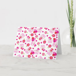 Muster von Ölen, Niedlichen Ölen, rosa Ölen, Herz Karte