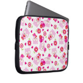Muster von Ölen, Niedlichen Ölen, rosa Ölen, Herz Laptopschutzhülle (Vorne Rechts)