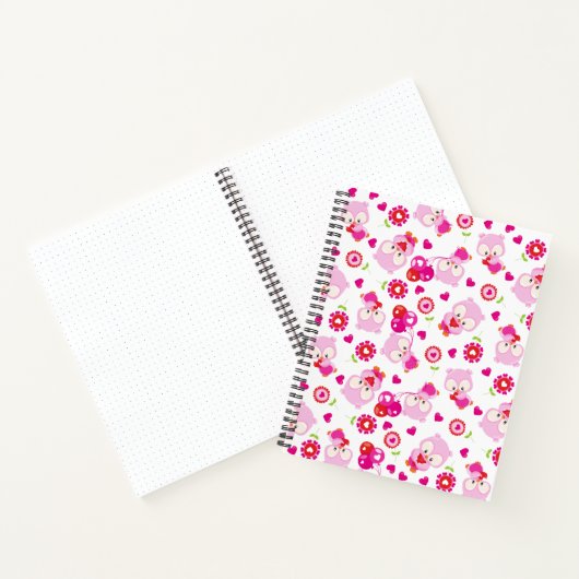 Muster von Ölen, Niedlichen Ölen, rosa Ölen, Herz Notizblock (Innenseite)