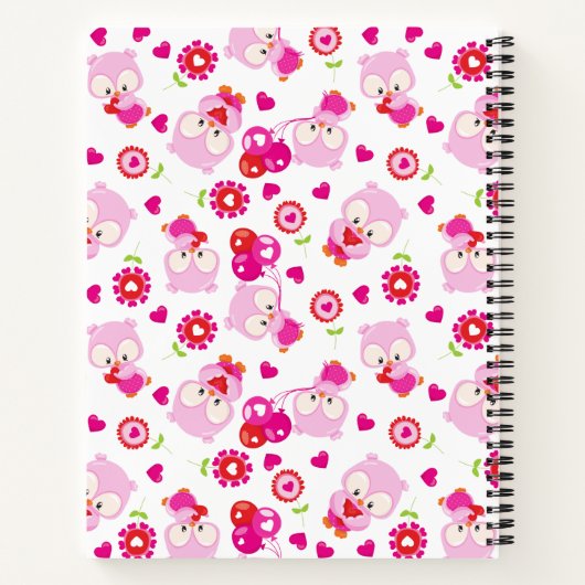 Muster von Ölen, Niedlichen Ölen, rosa Ölen, Herz Notizblock (Rückseite)