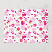 Muster von Ölen, Niedlichen Ölen, rosa Ölen, Herz Postkarte (Vorderseite)