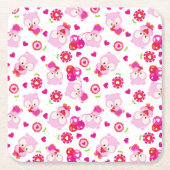 Muster von Ölen, Niedlichen Ölen, rosa Ölen, Herz Rechteckiger Pappuntersetzer (Vorderseite)