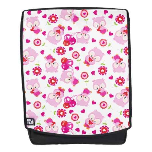 Muster von Ölen, Niedlichen Ölen, rosa Ölen, Herz Rucksack (Vorderseite)