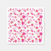 Muster von Ölen, Niedlichen Ölen, rosa Ölen, Herz Serviette (Vorderseite)