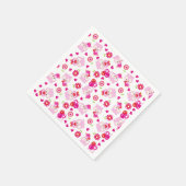 Muster von Ölen, Niedlichen Ölen, rosa Ölen, Herz Serviette (Ecke)