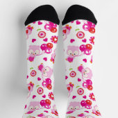 Muster von Ölen, Niedlichen Ölen, rosa Ölen, Herz Socken (Oben)