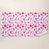 Muster von Ölen, Niedlichen Ölen, rosa Ölen, Herz Strandtuch (Vorderseite)