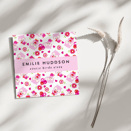 Muster von Ölen, rosa Ölen, Pet Shop, Vogelladen Quadratische Visitenkarte