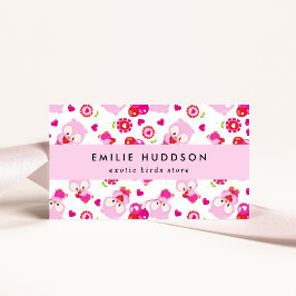 Muster von Ölen, rosa Ölen, Pet Shop, Vogelladen Visitenkarte