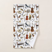 Muster von Orchestern Instruments Badhandtuch Set (Handtuch)