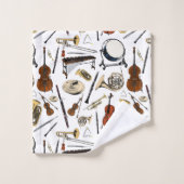 Muster von Orchestern Instruments Badhandtuch Set (Waschlappen)