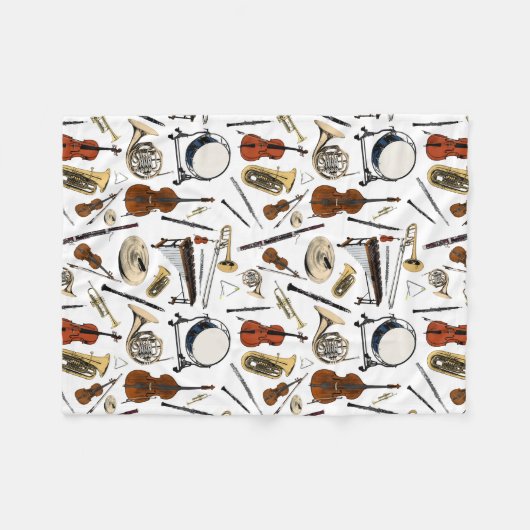 Muster von Orchestern Instruments Fleecedecke (Vorderseite (Horizontal))