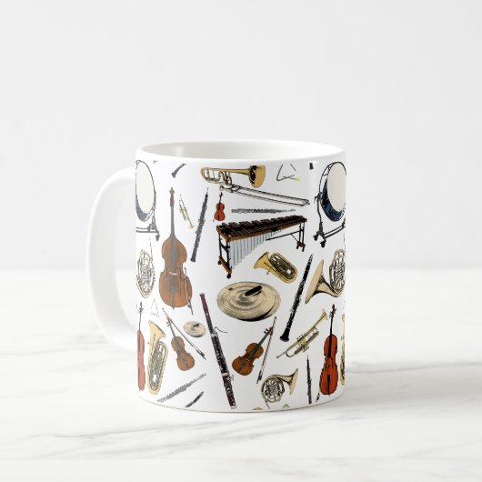 Muster von Orchestern Instruments Kaffeetasse (Vorderseite Links)