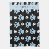 Muster von Paws, blauen Paws, Hundeschlitten, Ihr  Geschirrtuch (Vertikal)